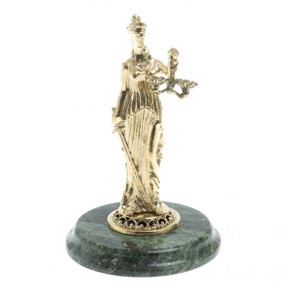 Статуэтка &amp;quot;Фемида&amp;quot; на подставке из змеевика 128607