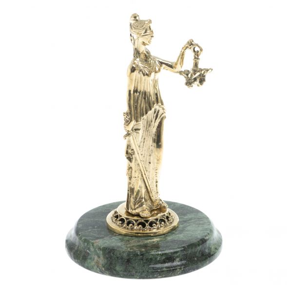 Статуэтка &amp;quot;Фемида&amp;quot; на подставке из змеевика 128607