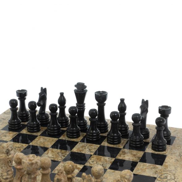Шахматы &amp;quot;Игрок&amp;quot; из ракушечника и мрамора 38х38 см 129207