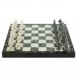 Шахматы подарочные &amp;quot;Средневековье&amp;quot; доска 40х40 см змеевик / мрамор