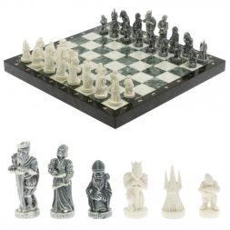 Шахматы подарочные &amp;quot;Средневековье&amp;quot; доска 40х40 см змеевик / мрамор