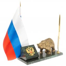 Флагшток с ручкой &amp;quot;Медведь&amp;quot; из змеевика