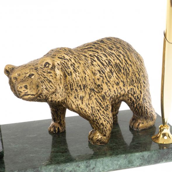 Флагшток с ручкой &amp;quot;Медведь&amp;quot; из змеевика 129630