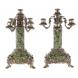 Канделябры &amp;quot;Барокко&amp;quot; бронза патина камень змеевик 5 свечей пара 122196