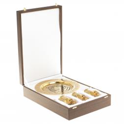 Подарочный набор "Тигр" тарелка и 3 стопки перевертыша Златоуст