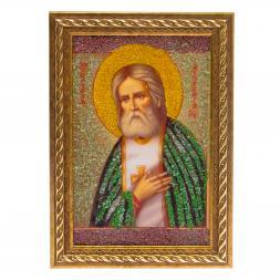 Икона &amp;quot;Серафим Саровский&amp;quot; рамка багет 13х18 см