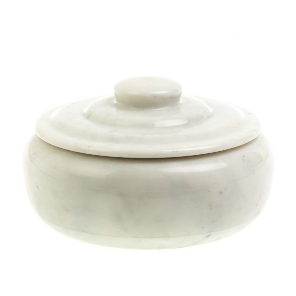 Сахарница из белого мрамора 15х15х8,5 127681