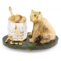 Медовница из нефрита &amp;quot;Медведь&amp;quot;