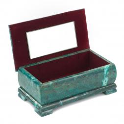 Шкатулка &amp;quot;Осенний пейзаж&amp;quot; змеевик 18х9х7 см