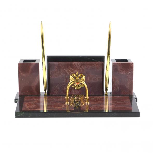 Настольный набор &amp;quot;Советник&amp;quot; с гербом РФ лемезит 120927