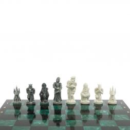 Шахматы "Средневековье" шабровский змеевик 40х40 см