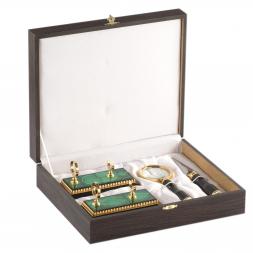 Канцелярский набор лупа и нож &amp;quot;Малахит&amp;quot; в подарочной коробке Златоуст