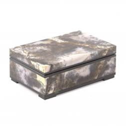 Каменная шкатулка из мохового агата 10,5х7х4 см