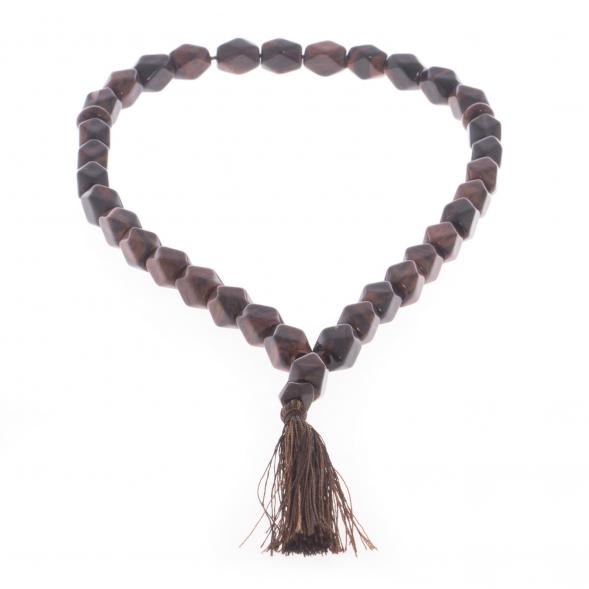 Четки из коричневого обсидиана 33 бусины грань 122088