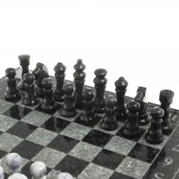 Шахматы с гравировкой &amp;quot;Турнирные&amp;quot; доска 36х36 см мрамор змеевик