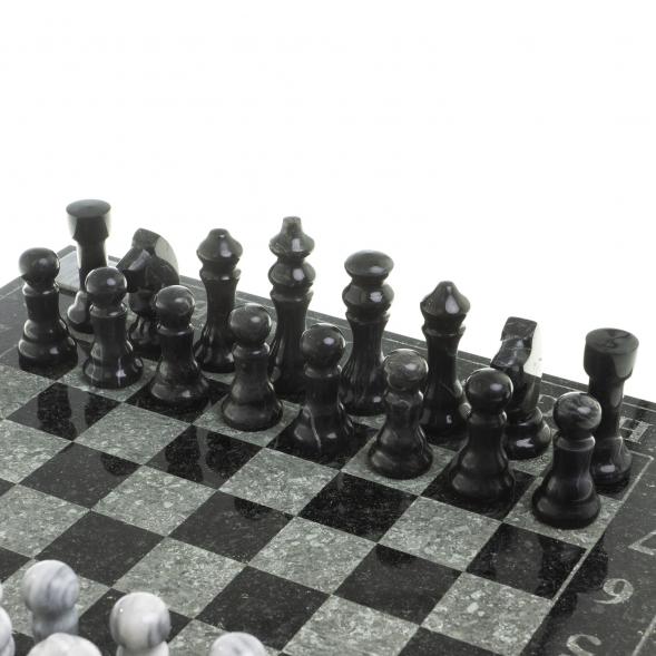 Шахматы с гравировкой &amp;quot;Турнирные&amp;quot; доска 36х36 см мрамор змеевик 123805