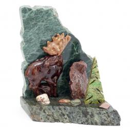 Сувенир "Лось" камень змеевик