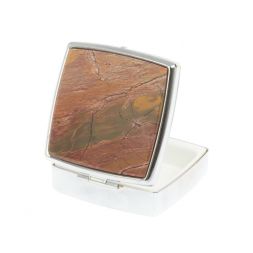 Таблетница на 2 отделения яшма цвет серебро