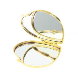 Зеркало карманное &amp;quot;Сердце&amp;quot; из нефрита цвет золото