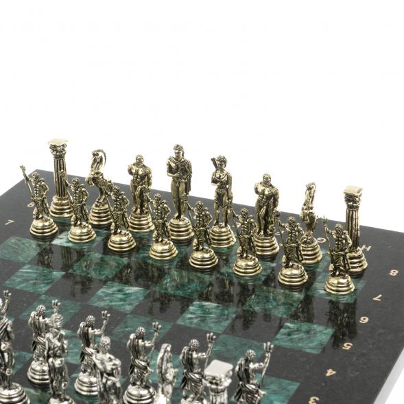 Шахматы подарочные &amp;quot;Посейдон&amp;quot; 32х32 см из змеевика 128225