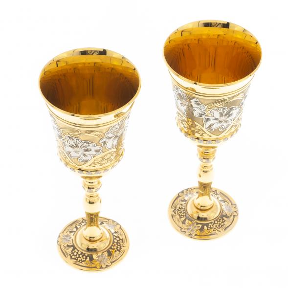 Фужеры для вина &amp;quot;Лилия&amp;quot; 2 шт с фианитами 70 мл Златоуст 122317