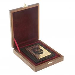 Обложка для автодокументов &amp;quot;Автомобилист&amp;quot; черная кожа Златоуст