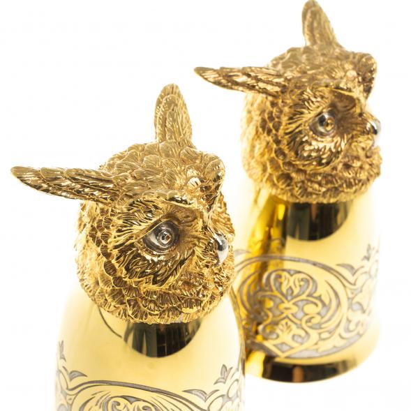 Стопки перевертыши &amp;quot;Филин&amp;quot; 70 мл 2 шт в подарочной упаковке Златоуст 123645