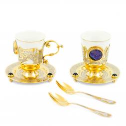 Кофейный набор "Агатовый" на две персоны 170 мл Златоуст