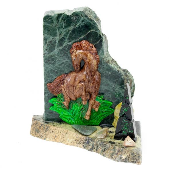 Сувенир &amp;quot;Лошадка&amp;quot; камень змеевик 60х100х120 мм 500 гр. 116146