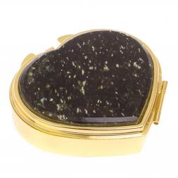 Таблетница &amp;quot;Сердце&amp;quot; на 3 отделения камень мусковит, цвет золото