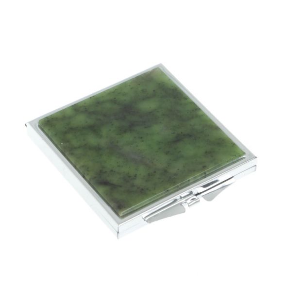 Зеркало квадратное карманное из камня нефрит цвет серебро 128065