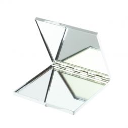 Зеркало квадратное карманное из камня нефрит цвет серебро