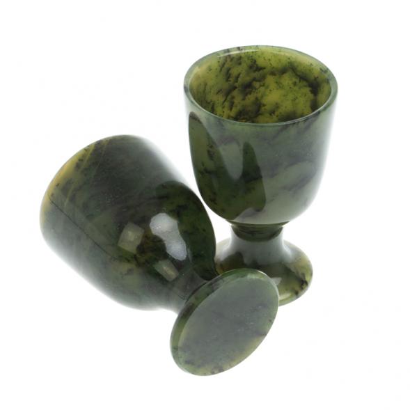 Набор рюмок на ножке 2 шт из нефрита 4х4х6 см 128311