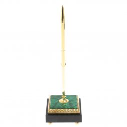 Подставка под ручку из камня малахит / бронза 6,5х6,5х21 см