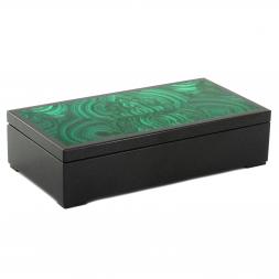 Шкатулка для денег &amp;quot;Купюра&amp;quot; из малахита 18х9х4,5 см