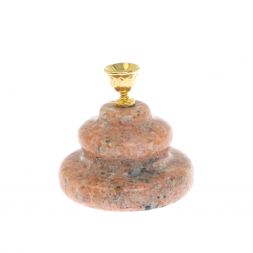 Подсвечник церковный из розового мрамора 5х5 см