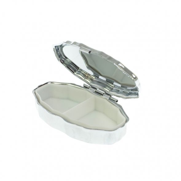 Таблетница эллипс на 2 отделения камень жадеит 6х3,5х2 см 129285