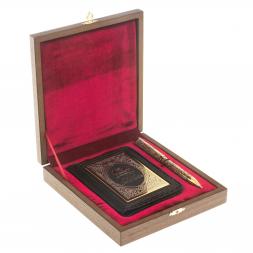 Подарочный набор &amp;quot;Автомобилист&amp;quot; обложка для автодокументов и ручка с гравюрой Златоуст