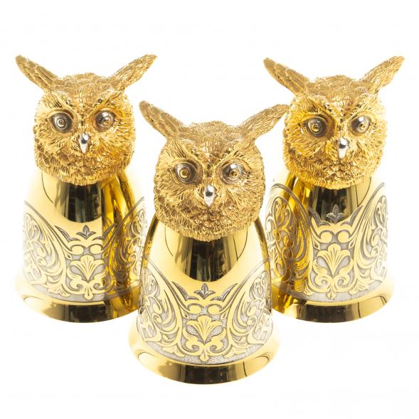 Стопки перевертыши &amp;quot;Филин&amp;quot; 70 мл 3 шт в подарочной упаковке Златоуст 123646