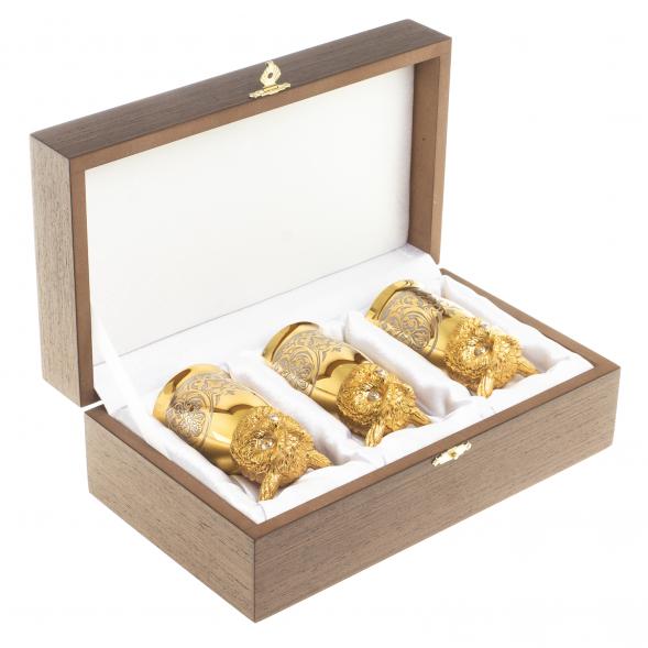 Стопки перевертыши &amp;quot;Филин&amp;quot; 70 мл 3 шт в подарочной упаковке Златоуст 123646