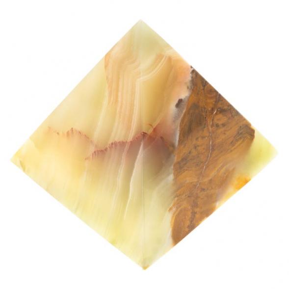 Пирамида из камня оникс зелено-коричневый 7,5х7,5х8 см (3) 123901