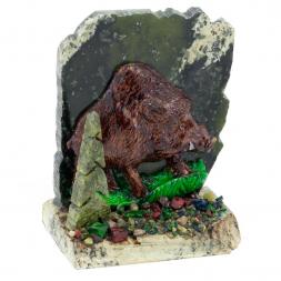 Сувенир "Кабан" камень змеевик