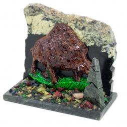 Сувенир "Кабан" камень змеевик