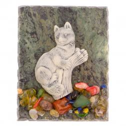 Магнит &amp;quot;Соболь на бревне&amp;quot; змеевик мрамолит