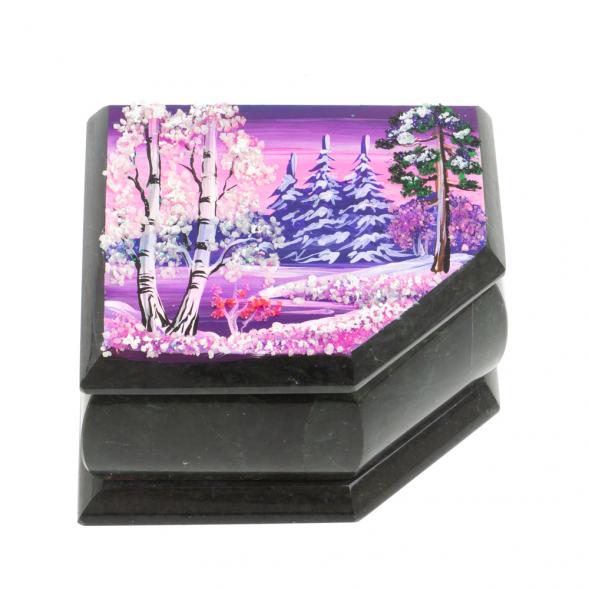 Шкатулка с расписной крышкой &amp;quot;Зима&amp;quot; 11х9х6,5 см 127524