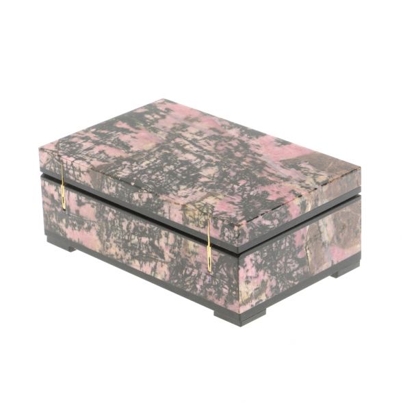 Шкатулка из камня родонит 11х7х4,5 см 127601