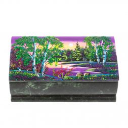 Шкатулка &amp;quot;Купюра. Рассвет&amp;quot; из шабровского змеевика 18х9,5х7 см