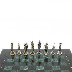 Шахматы &amp;quot;Афина&amp;quot; доска 32х32 см из змеевика
