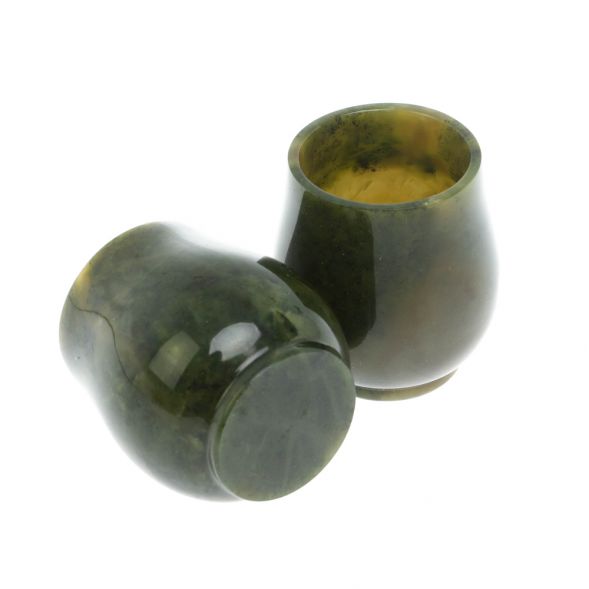 Набор стопок для коньяка 2 шт из нефрита 60 мл 5х5,5 см 128312