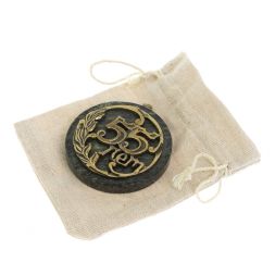 Бронзовая медаль "С юбилеем 55 лет" на змеевике